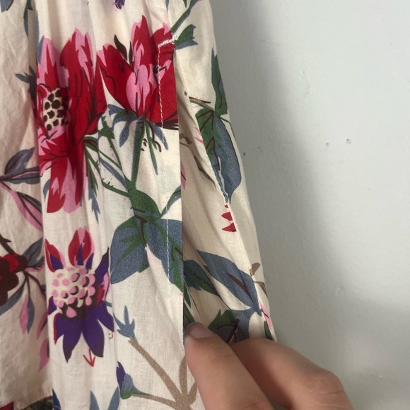 Dylan Anthropologie extra small multi-coloured midi tiered bird floral skirt - Picture 2 of 8